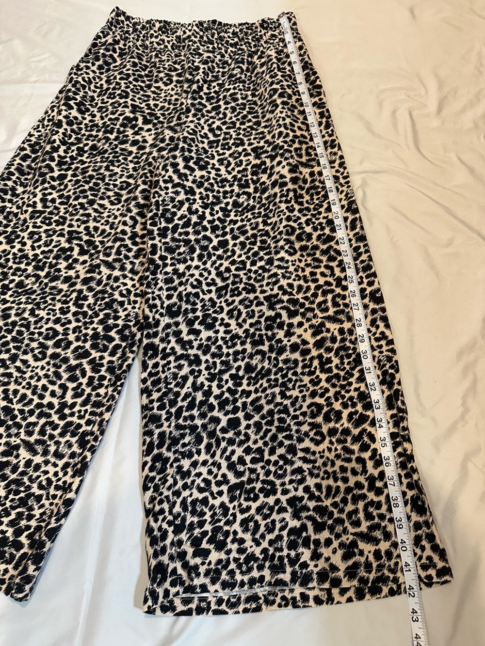 Anthropologie Leopard Print Wide Leg Pull-On Lounge Casual Women’s - Picture 4 of 11